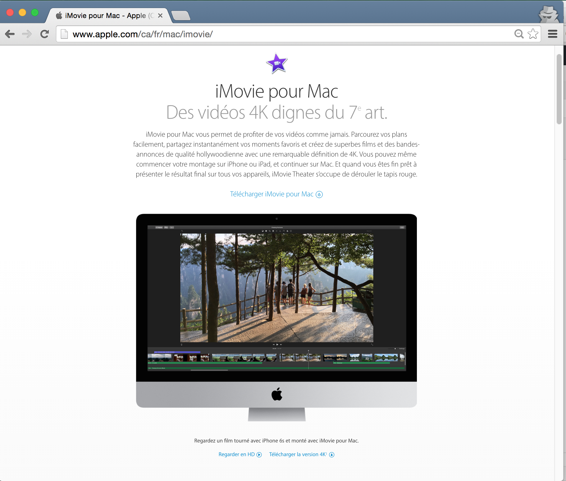 iMovie pour Mac